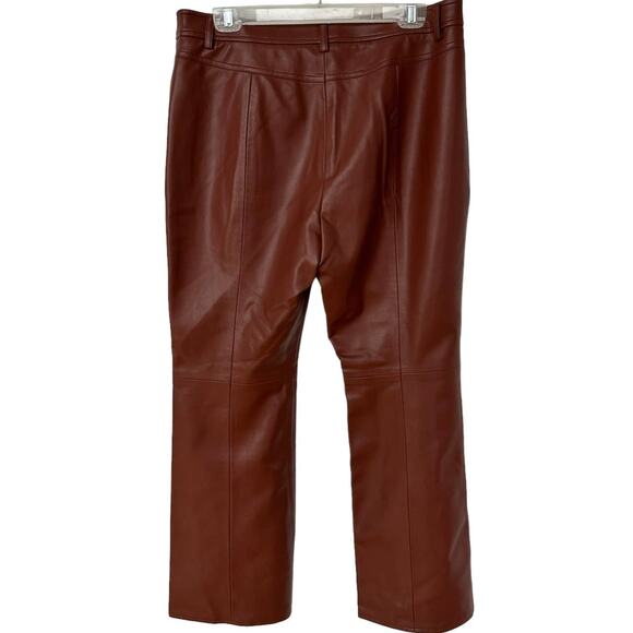 Vintage Biltmore Faux Leather Pants Cinnamon Brown Bootcut NWT Women's Size 12 - Picture 2 of 10